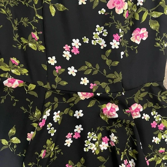 Maison Jules Women's Black Floral Sleevless dress, size 2 - Picture 4 of 9